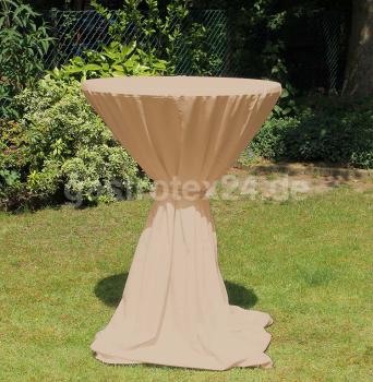 "Milano" - Stehtischhusse 85 cm rund - mit Bindeschal - 100% Polyester - 175 gr/qm - Farbe: camel